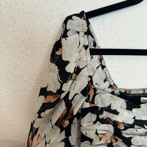 Abercrombie & Fitch Floral Emerson Chiffon Long Sleeve Mini Dress Sz. SMALL TALL - Picture 7 of 8